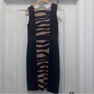 🔥 Black and Tan TAHARI Sleeveless Dress - Size 6